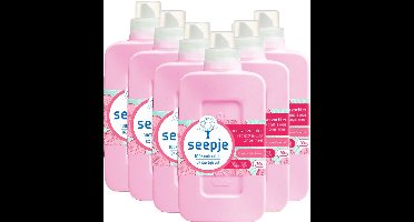 Seepje Pioenroos & Cederhout Wasverzachter Navulling - 6 x 750 ml - 180 wasbeurten - Voordeelverpakking