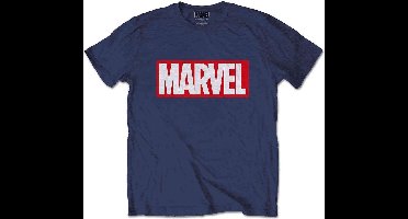 Marvel Marvel - Box Logo Heren T-shirt - L - Blauw