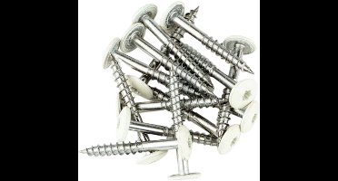 Trespaschroeven RVS 4,8x38 verpakt per 50 stuks gebroken wit (RAL 9010)