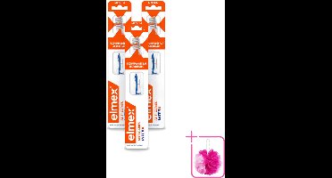 3 x Elmex – Tandenborstel – InterX Medium - Bulkverpakking - Tandenborstel anti-cariës - Interdentale reiniging