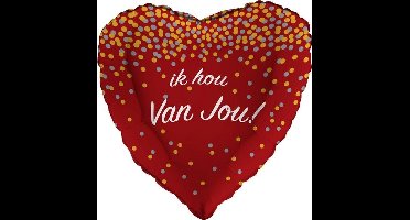 Folieballon 'Ik hou van jou' glitter holografisch 43 cm