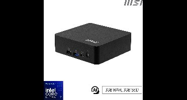 MSI Cubi NUC AI+ 3MG-004BEU USFF Zwart 355 Intel SoC FCBGA2540 4,7 GHz Ingebouwde luidsprekers