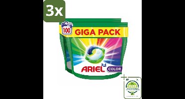 3 x Ariel - 3in1 Wasmiddel Pods - Color - 100 Pods - Grootverpakking - Wasmiddel Pods - Ariel - Kleurwas - Vlekkenverwijderaar - Kleurbehoud