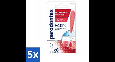 5 x Parodontax - Ragers - Interdentale Ragers 0,5 mm - ISO Maat 2 - 6 ragers - Interdentale Reiniging - Tandplak Verwijderen - Tandenborstel Vervangen - Tandvlees Beschermen - Mondhygiëne