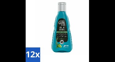 12 x Guhl - Shampoo - Men Vol & Sterk - 250 ml - Haarversterkend Shampoo - Volume Shampoo - Shampoo Voor Mannen - Dunner Wordend Haar - Cafeïne Shampoo
