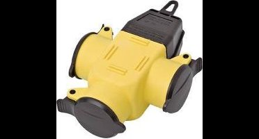 interBär 9007-006.01 3-voudige koppeling Rubber 230 V Geel IP44