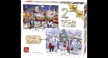Puzzel 2 x 1000 Stukjes - Winter Collectie - Kerstpuzzel - King