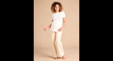Ruime zwangerschapsjeans met naadloze band ENVIE DE FRAISE ecru