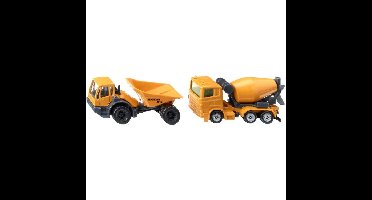 SIKU Kiepwagen en betonmixer modelvoertuig