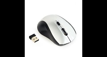 MUSW-4B-02-BS draadloze optische muis - 4-knops, USB nano ontvanger, zwart/zilver