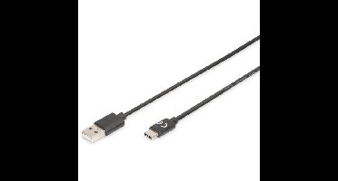 AK-300154-010-S USB-kabel USB 2.0 1 m 2 x USB A USB C Zwart
