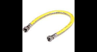 Gasslang 50 cm RVS flexibele slang met PVC mantel