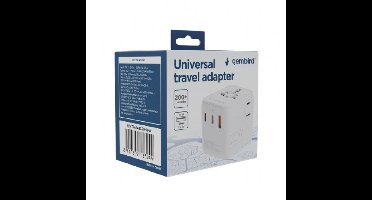 universele reisadapter 20 W met USB-A & USB-C - wit