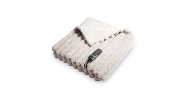 DUUX - Yentl Overblanket - Stripped Rabbit Faux Fur - Gray - 200x200 cm
