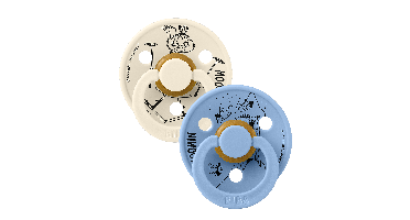 BIBS - BIBS x Moomins Pacifier Colour Mymble 2 PACK - Ivory/Sky Blue - Size 1