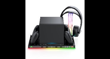 iMP Tech - DLX+LED Multi-function Charge, Cool and Store Stand for Steam Machine - Black and Grey