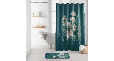 Wicotex douchegordijn 180x200 textiel Ginko blauw