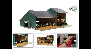 Kids Globe stal met landbouwloods 1:32 55x72x32cm