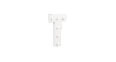 Letter T met licht hoogte 17 cm breedte 9,5 cm