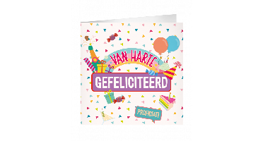 XL Wenskaart van harte gefeliciteerd