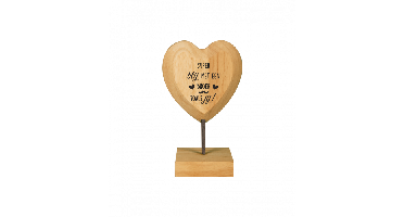 Houten hart op voet broer