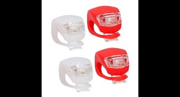 2x LED fietsverlichting set voor en achter