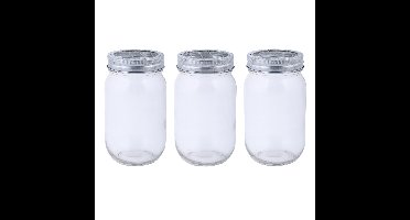 4x stuks glazen bloemenvaasjes/potjes met schikdeksel 13 cm