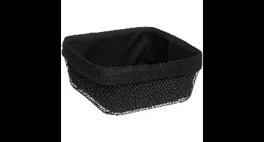 5Five - Broodmand Bistro plus - metaal/stof - zwart - 25 x 11 cm