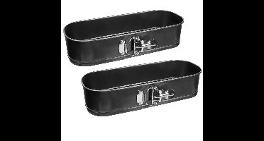 5five Taarten bakvormen/springvormen - 2x - metaal - zwart - 31 cm - 1,9 Liter