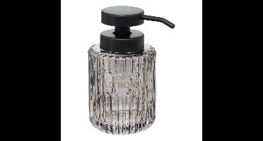 5five Zeeppompje/zeepdispenser - Naples - transparant grijs - 250 ml - glas