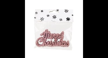 Cosy @ Home kersthangers - 6x - roze - kunststof - 10 cm