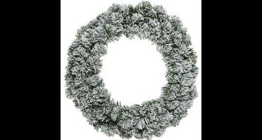 Decoris Kerstkrans Imperial - groen met kunstsneeuw - 40 cm