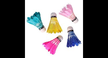 Eddy Toys Badminton Shuttles - 5x stuks - veren - gekleurd