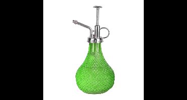 Esschert Design plantenspuit/vernevelaar - glas - smaragdgroen/zilver - 20.5 cm