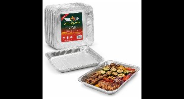 Fire-Up Grillschalen - 6x st - 32 x 26 cm - aluminium - barbecue rooster - BBQ grillplaten