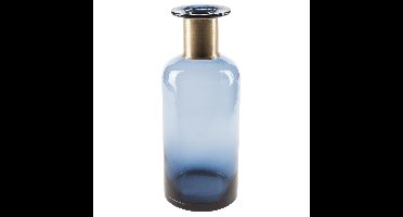 Flesvaas glas donkerblauw 12 x 30 cm