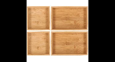 Lade bakjes/organize set - Tidy Smart - 4-delig - bamboe - opbergsysteem