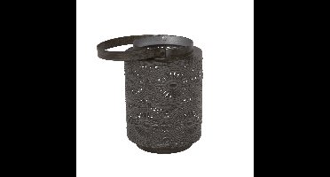 Metalen theelichthouder / lantaarn bruin 16 cm