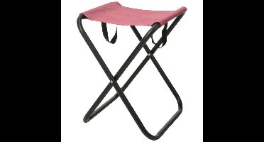 Redcliffs Outdoor Camping/outdoor krukje - Inklapbaar - roze - metaal/polyester - 30 x 60 cm