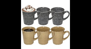 Secret de gourmet Koffiemokken - 12x stuks - 200 ml - kleuren gemixt