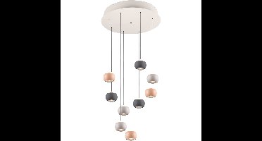 LED Hanglamp - Musterring Cannon - 9 Lichtpunten van 5 Watt - Rond - Dimbaar - Aanpasbare Lichtkleur - Geheugenfunctie - Nachtlamp - Up-and-down Verlichting - Meerkleurig - Metaal
