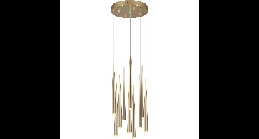 LED Hanglamp - Trio Select Cala - 10 Lichtpunten van 3.8 Watt - Hoogte aanpasbaar - Aanpasbare Lichtkleur - Dimbaar - Goud - Metaal