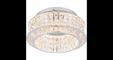 LED Plafondlamp - Trio Select Zevion - 1 Lichtpunt van 34 Watt - Dimbaar - Aanpasbare Lichtkleur - IP20 - Chroom - Metaal