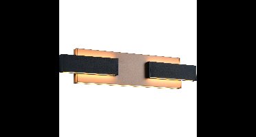 LED Wandlamp - Musterring Rivera - 1 Lichtpunt van 25 Watt - Dimbaar - Aanpasbare Lichtkleur - Geheugenfunctie - Nachtlamp - Up-and-down Verlichting - Afstandsbediening - Mokka - Metaal