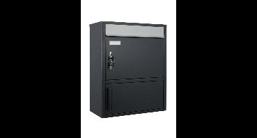 SafePost Tiamat 921 wandbrievenbus met klein pakketvak staal - antracietgrijs