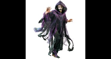 Funny Fashion Halloween verkleed cape/gewaad met kap - Spook/geest - Paars - Voor volwassenen