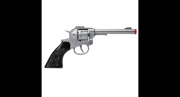 Funny Fashion verkleed speelgoed revolver/pistool - metaal - 8 schots - Plaffertjes pistolen - wapen