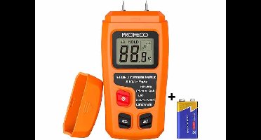Profeco Vochtmeter voor Hout - 100 Houtsoorten - Meetbereik 0-99%