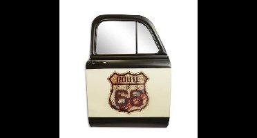 Wanddecoratie autodeur met spiegel route 66