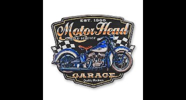 Metalen wandbord MotorHead Garage